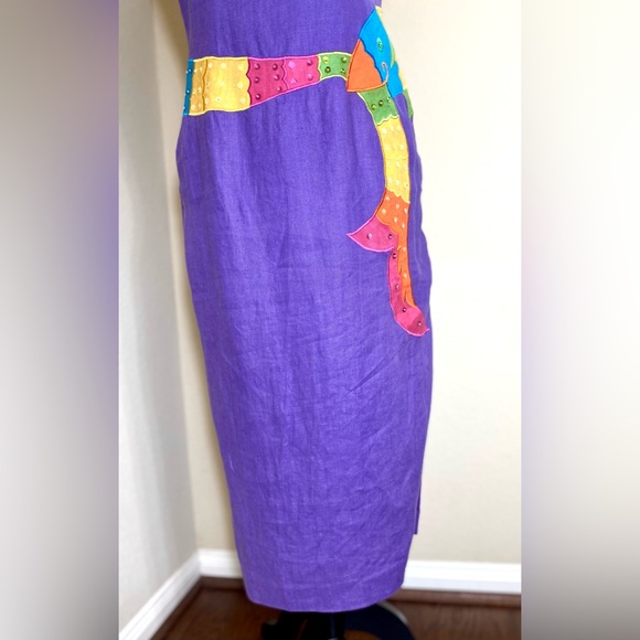 Designer’s Linen Fashion Dress Elizabeth James Linen Dress Bouliabasse DEBORAH - Picture 12 of 15